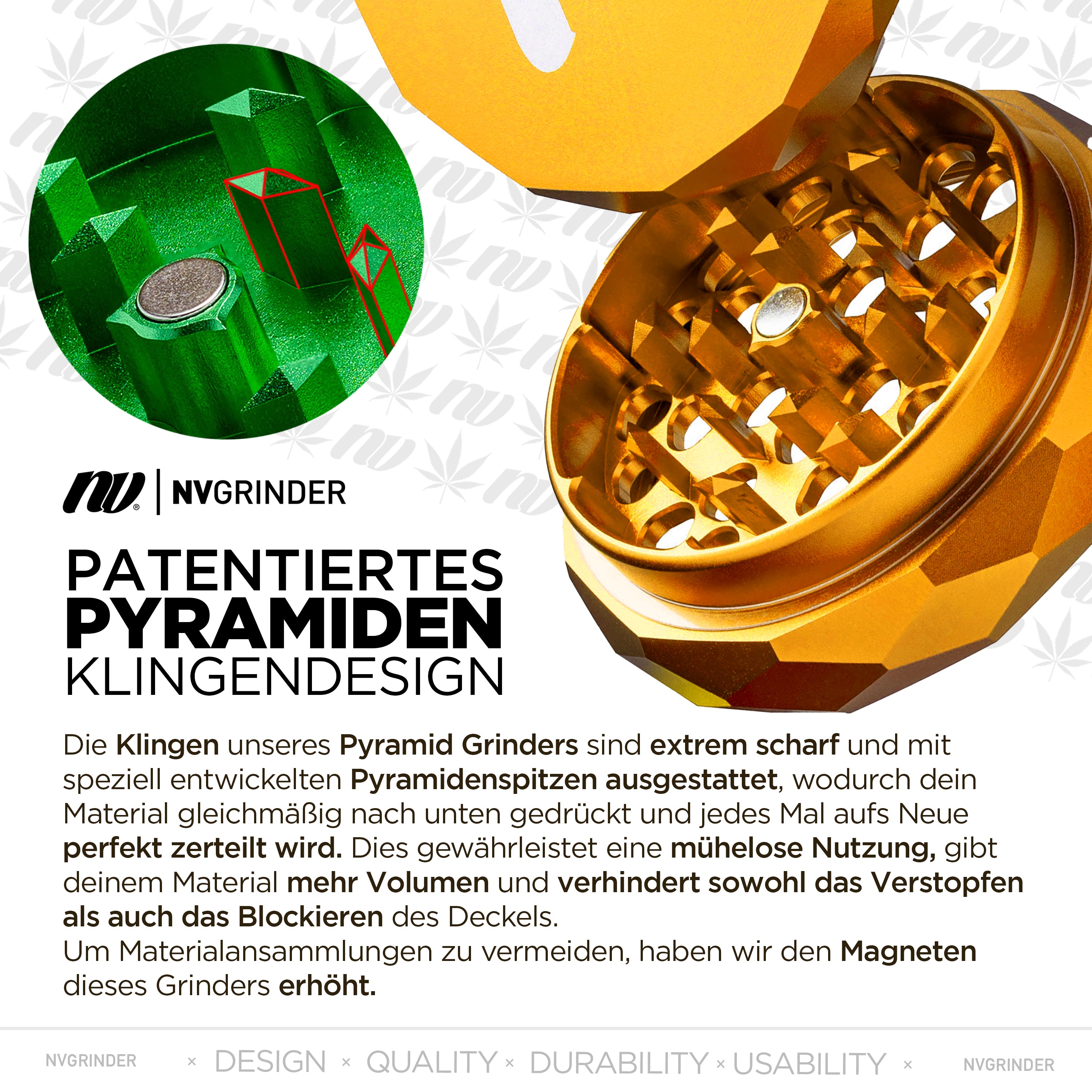 MojitoSB x NV | Pyramid Grinder - 4-teilig - Ø63mm