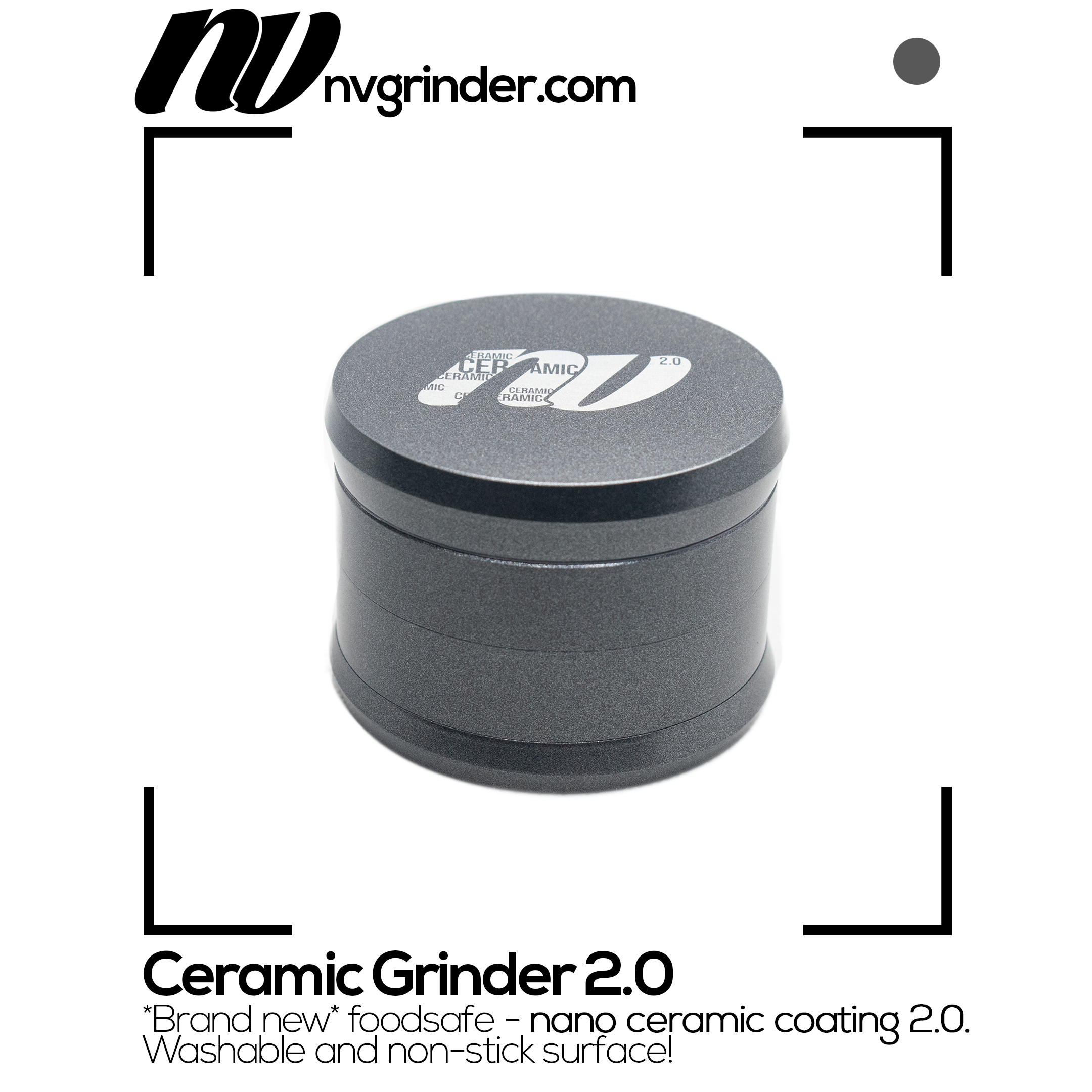 Ceramic Grinder 2.0 - 4-piece - non-stick coating - Ø65mm
