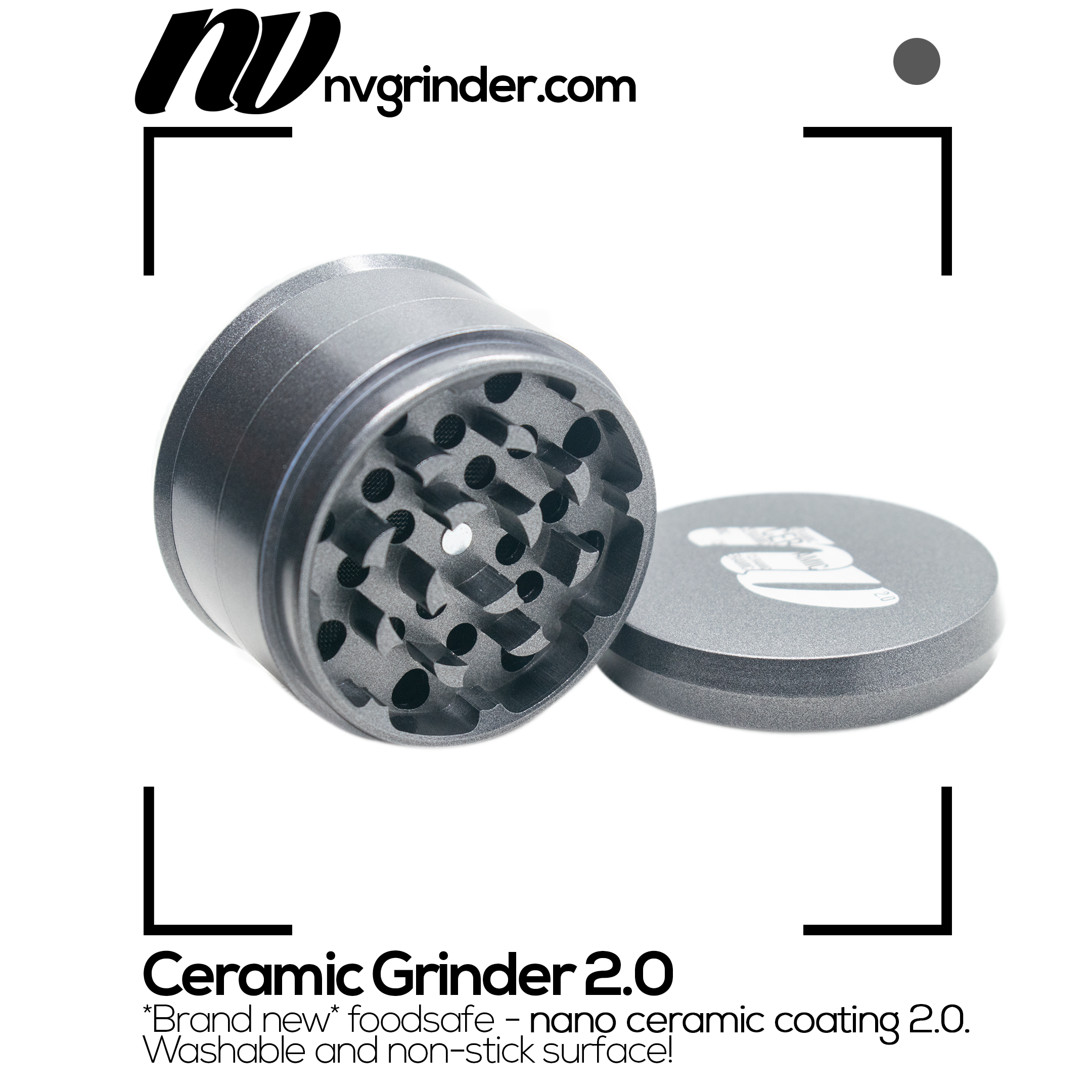 Ceramic Grinder 2.0 - 4-piece - non-stick coating - Ø65mm