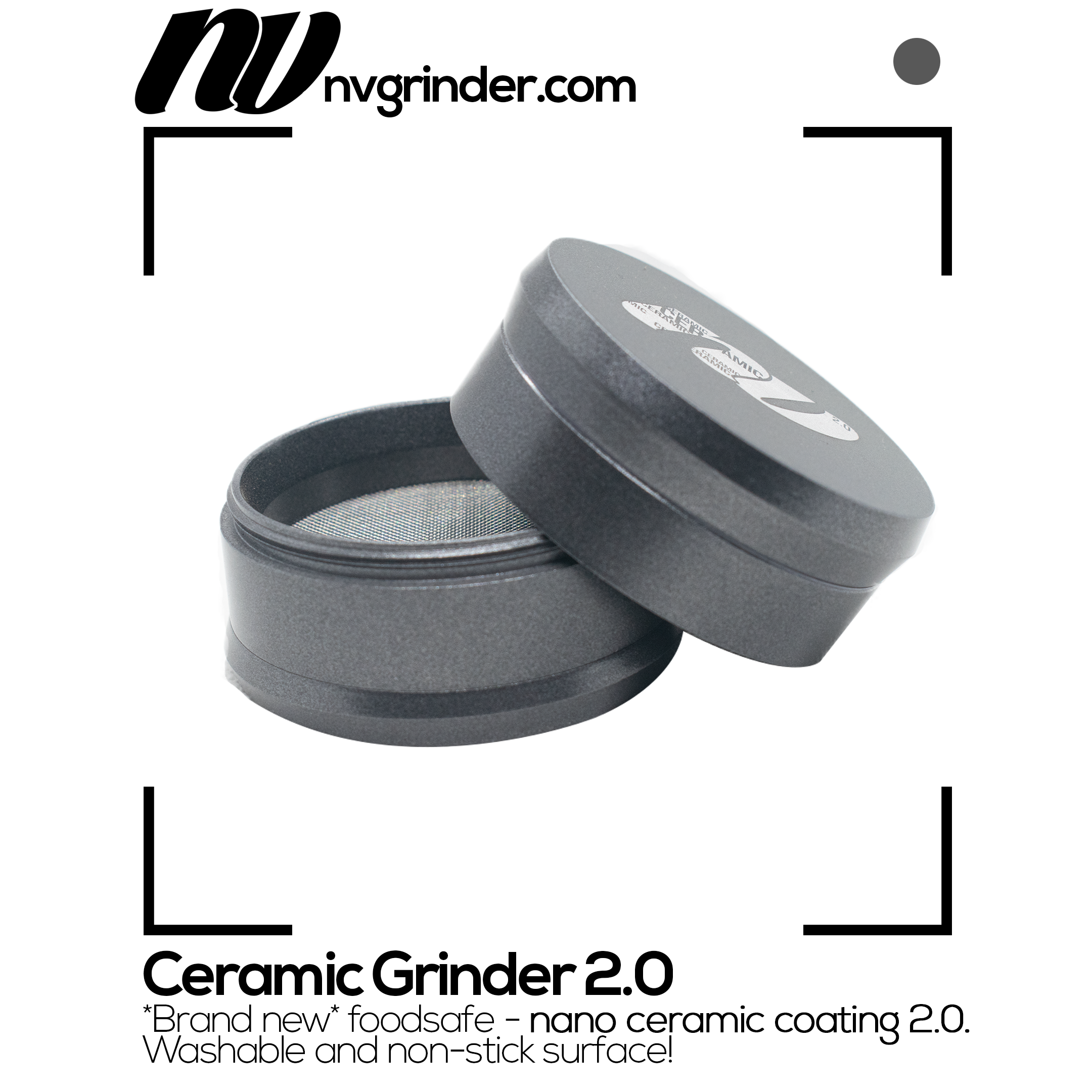 Ceramic Grinder 2.0 - 4-piece - non-stick coating - Ø65mm
