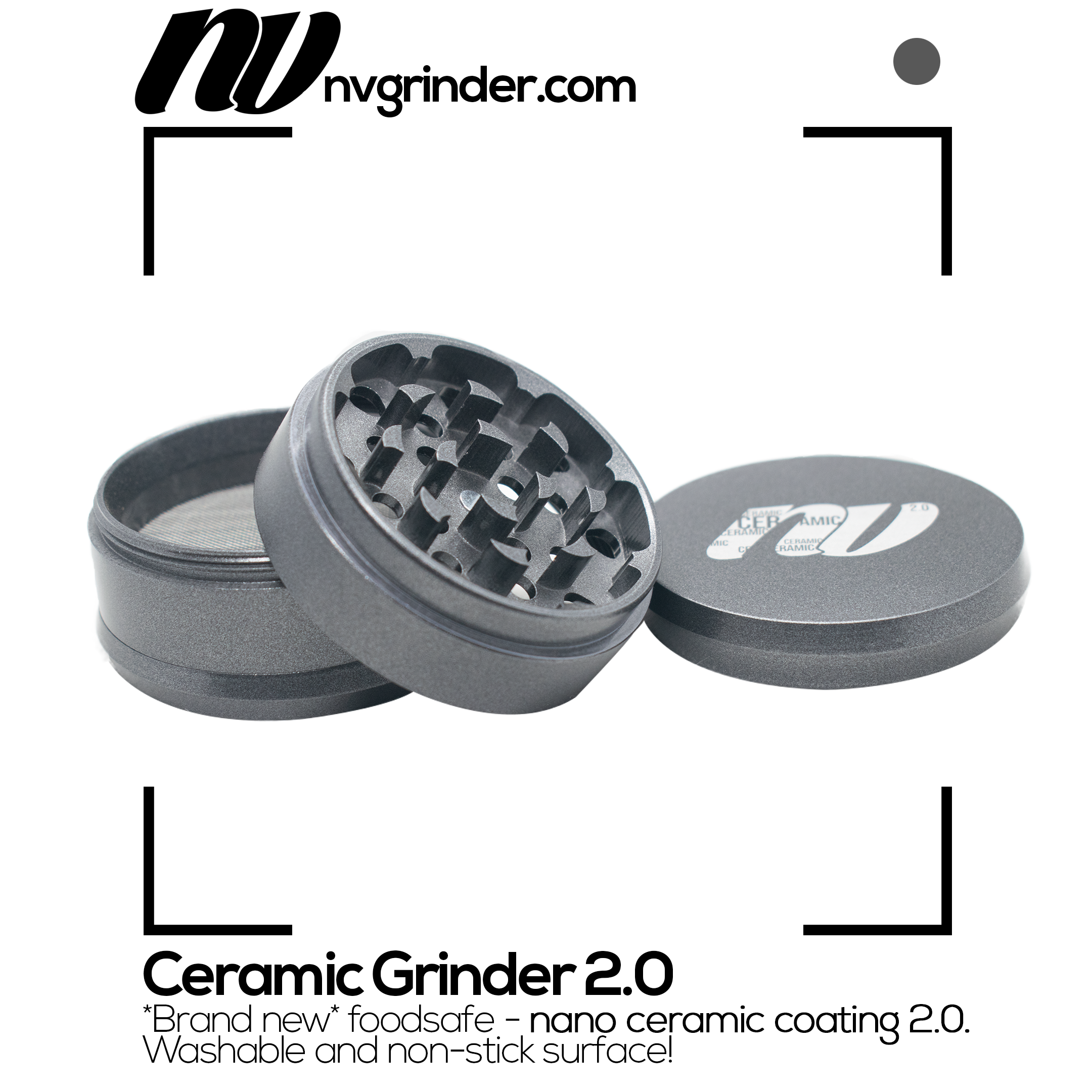 Ceramic Grinder 2.0 - 4-piece - non-stick coating - Ø65mm