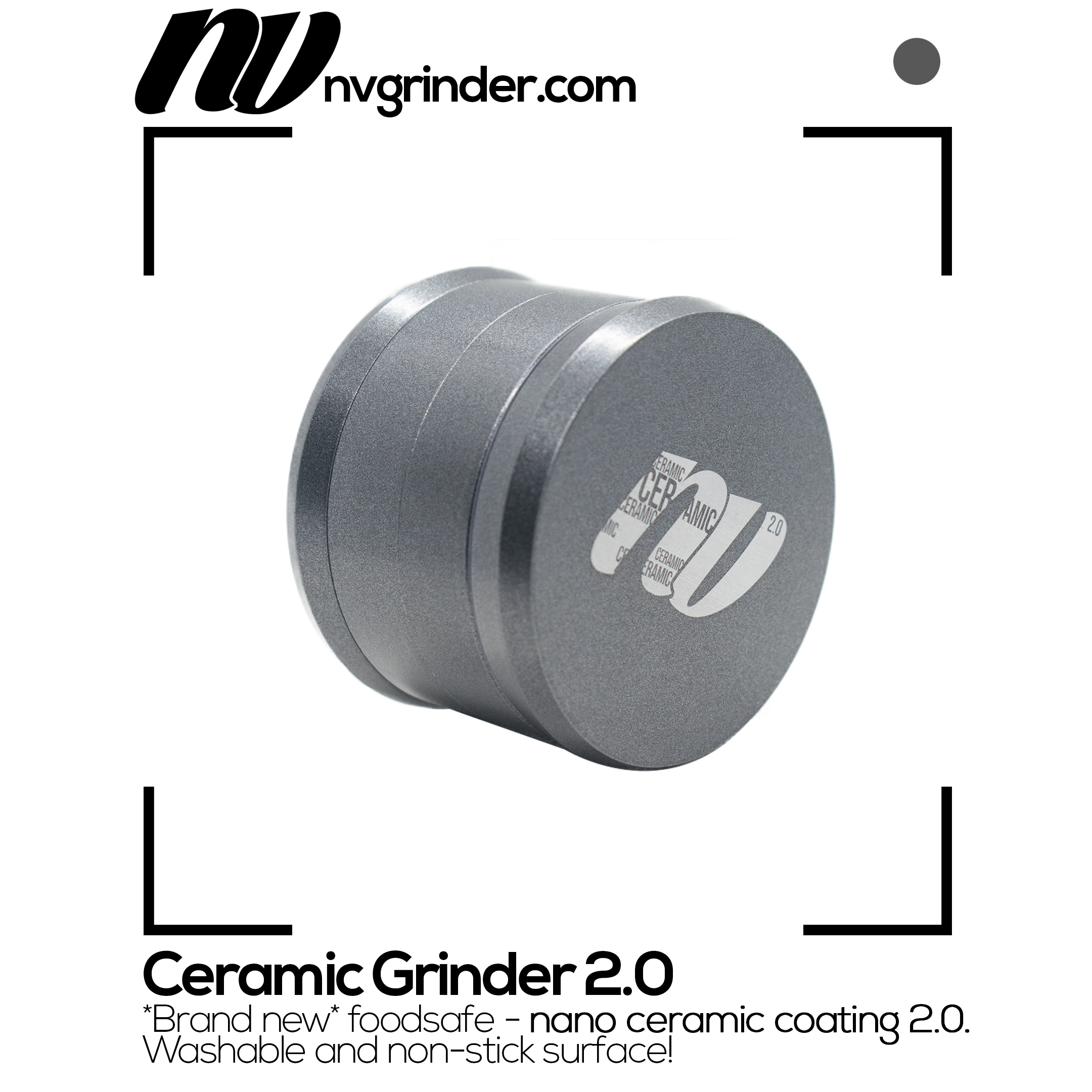 Ceramic Grinder 2.0 - 4-piece - non-stick coating - Ø65mm