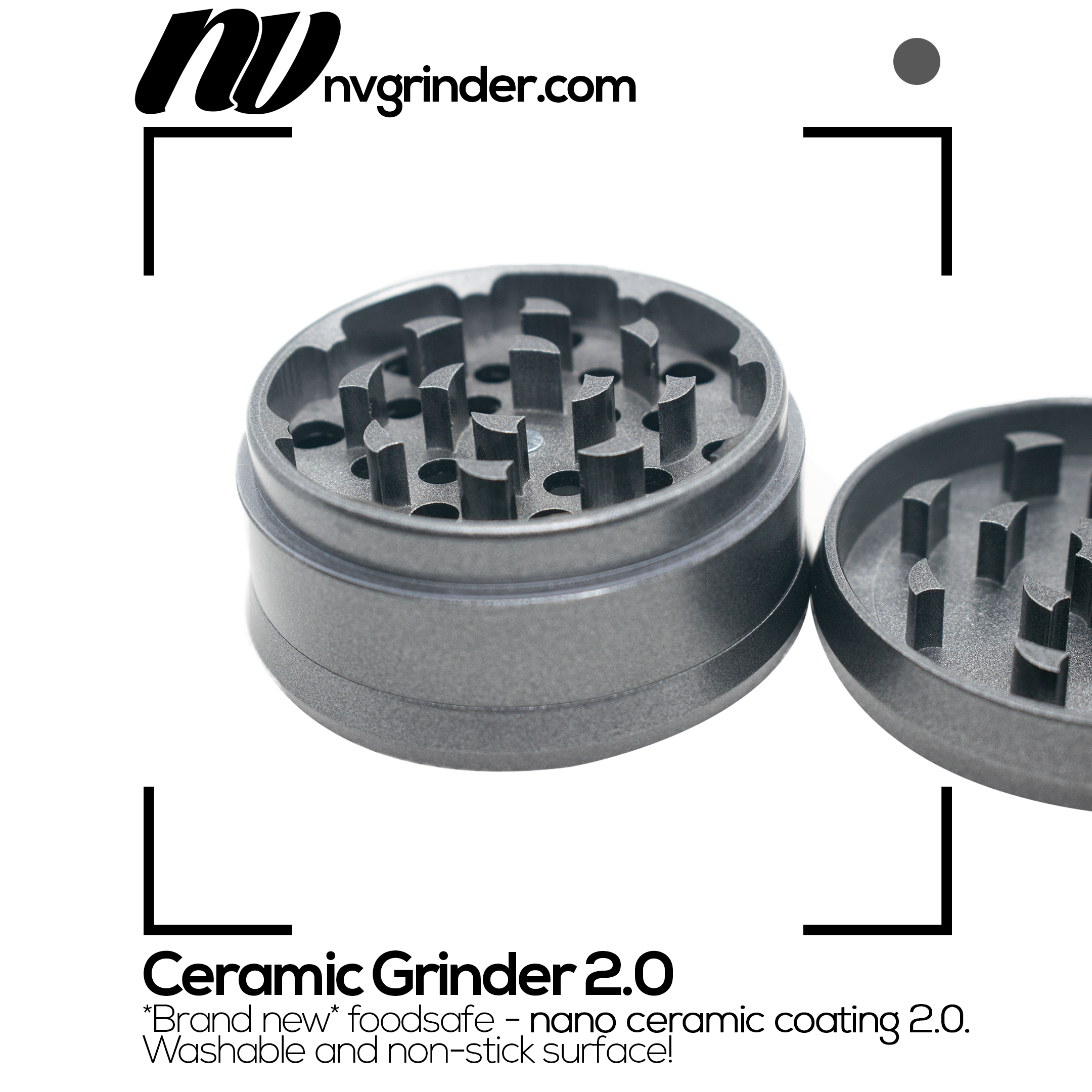 Ceramic Grinder 2.0 - 4-piece - non-stick coating - Ø65mm