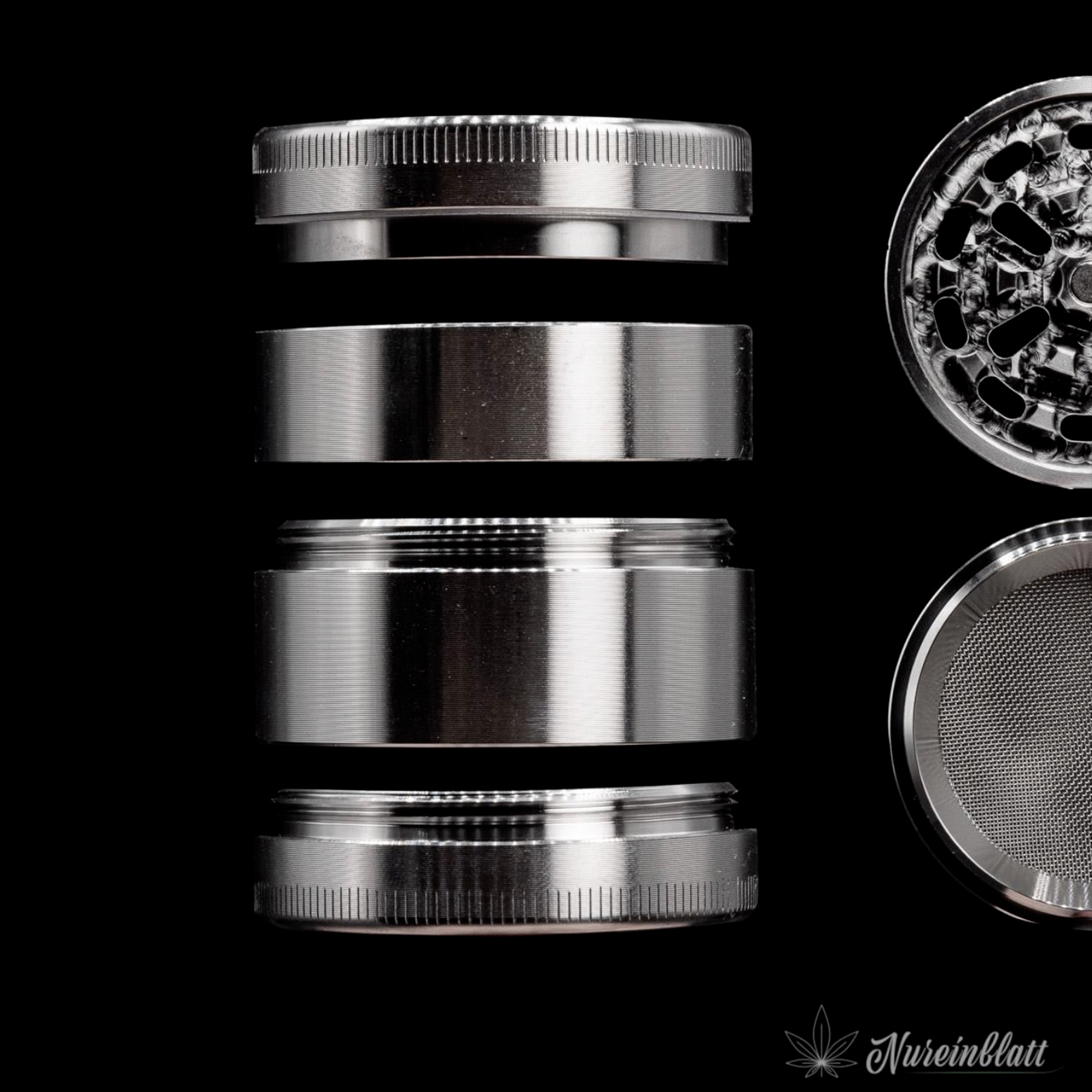 Stainless Steel Grinder V.1 - 4-piece- Ø63mm, Ø54mm, Ø47mm