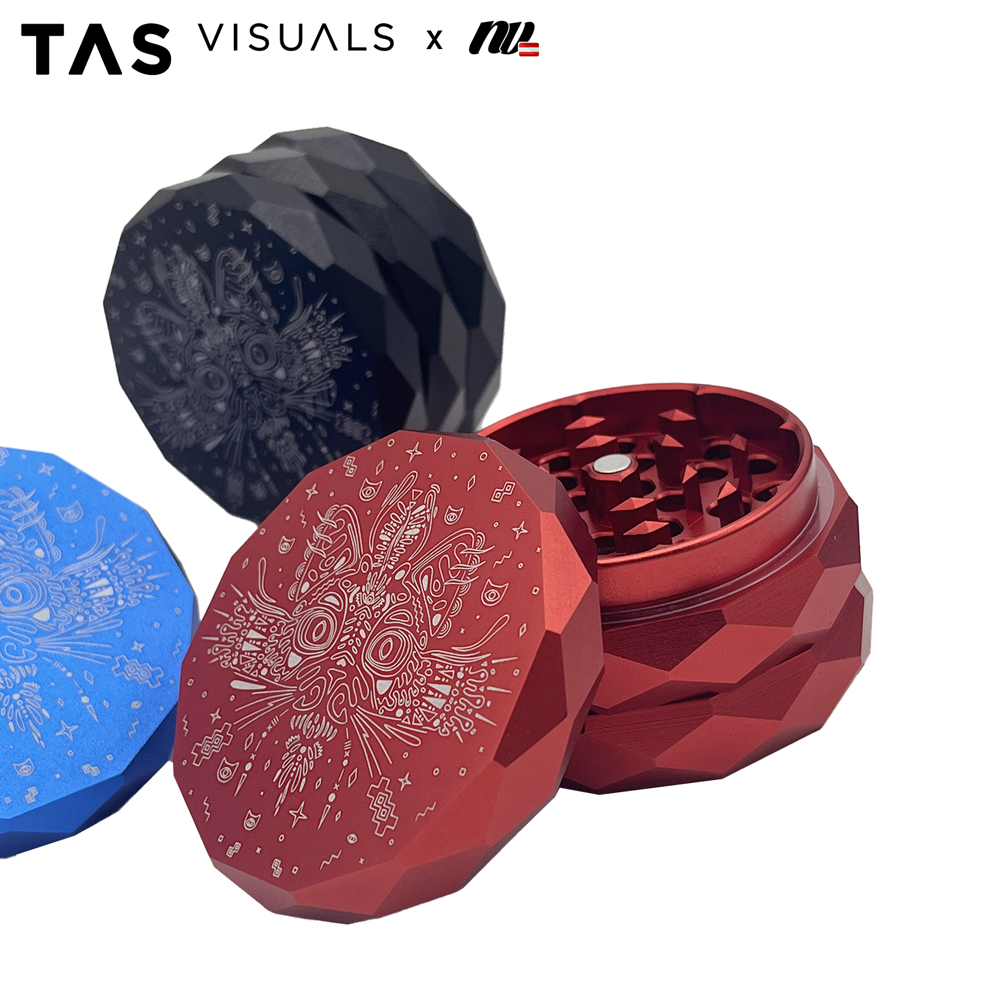 TAS Visuals x NV | Pyramid Grinder - 4-teilig - Ø63mm