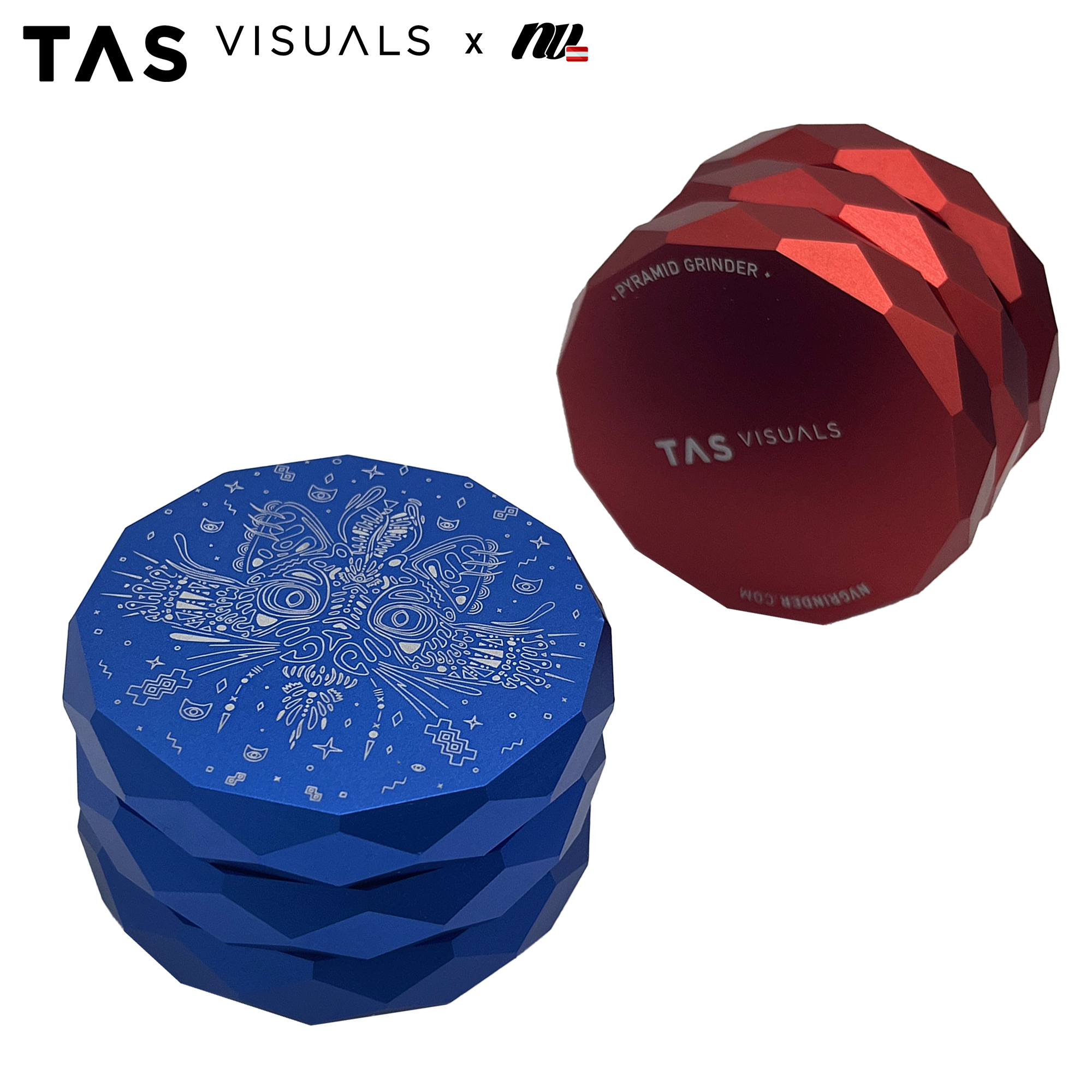 TAS Visuals x NV | Pyramid Grinder - 4-teilig - Ø63mm