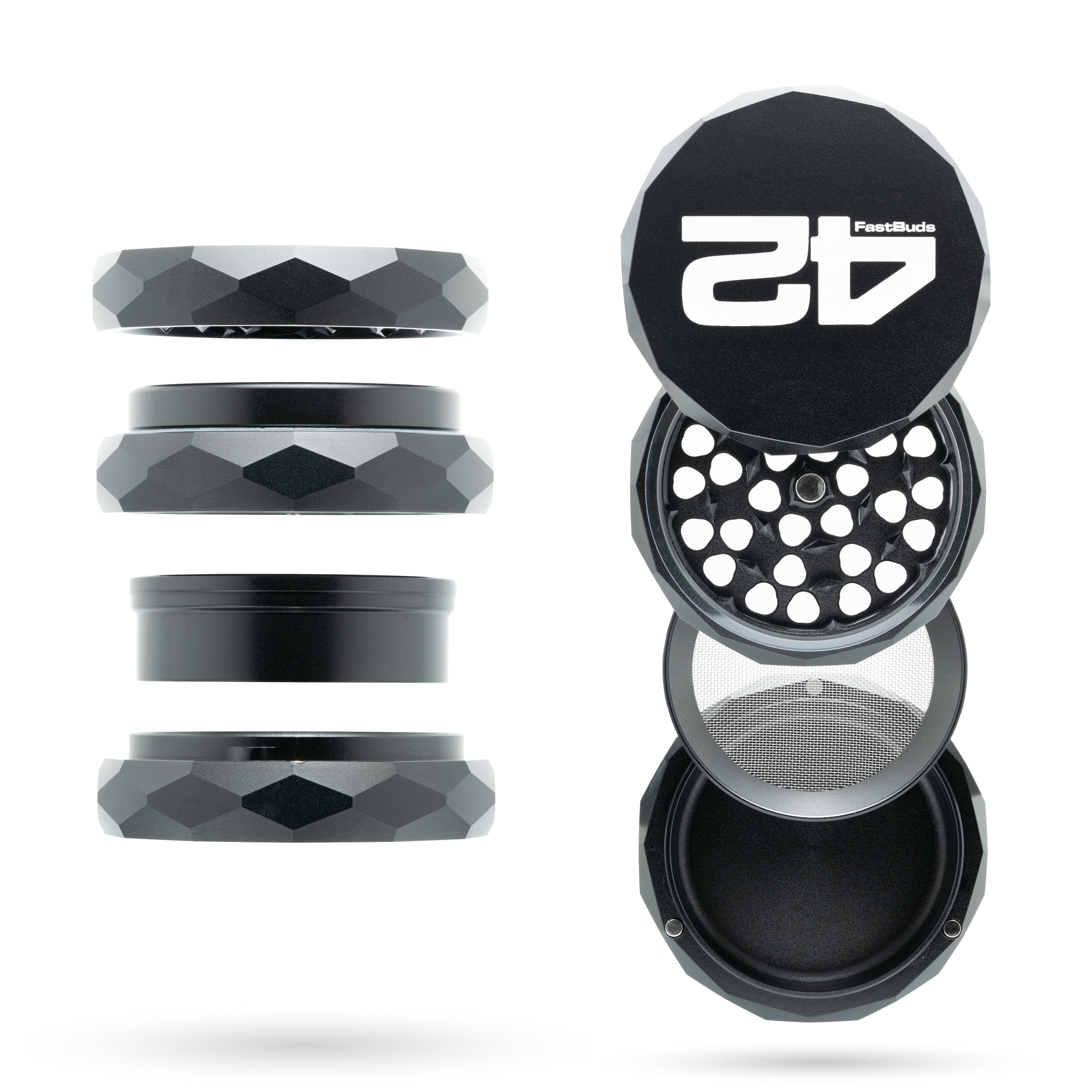 420FastBuds x NV | Magnetic Pyramid Grinder - 4-teilig - Ø63mm