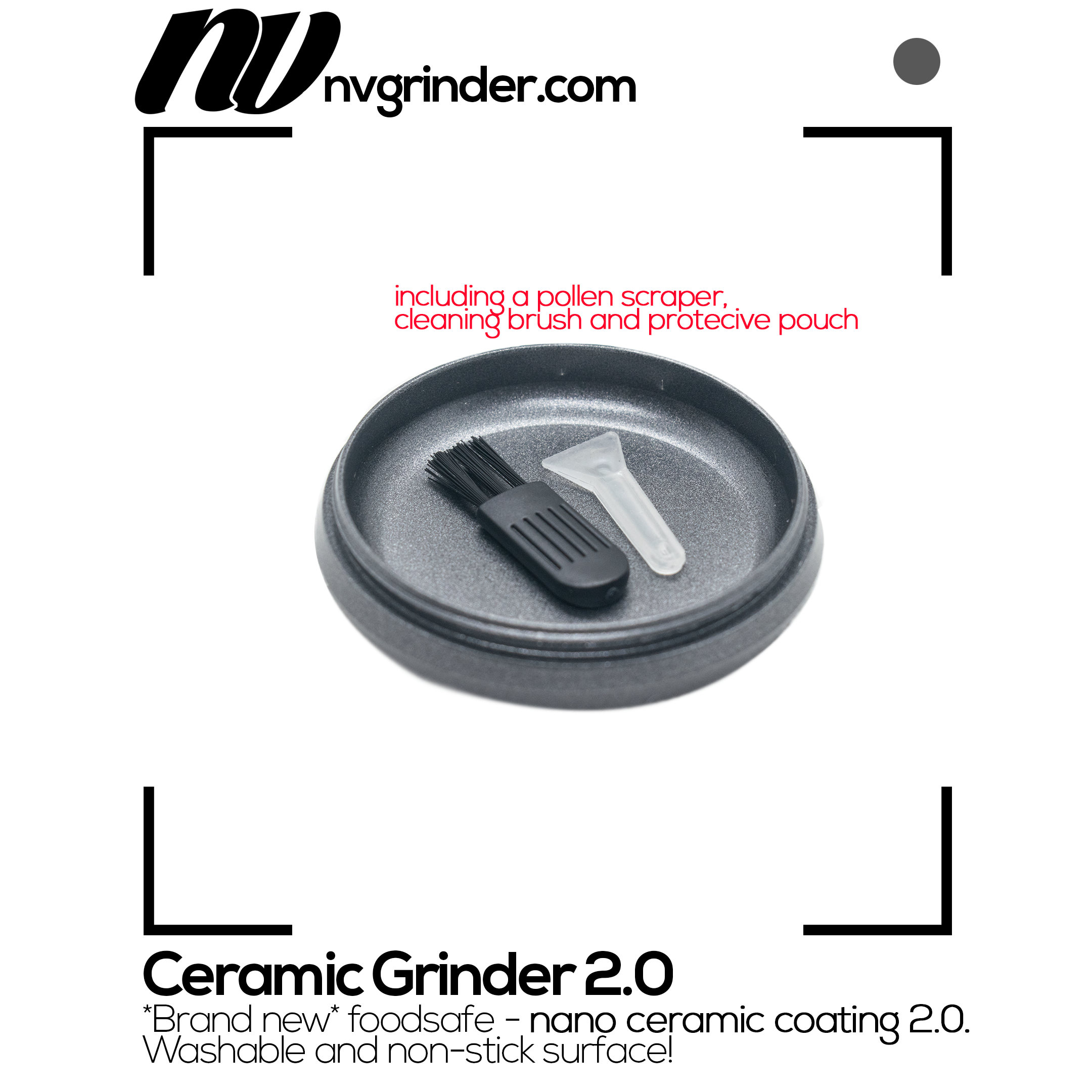 Keramik Grinder 2.0 - 4-teilig - Antihaftbeschichtung - Ø65mm