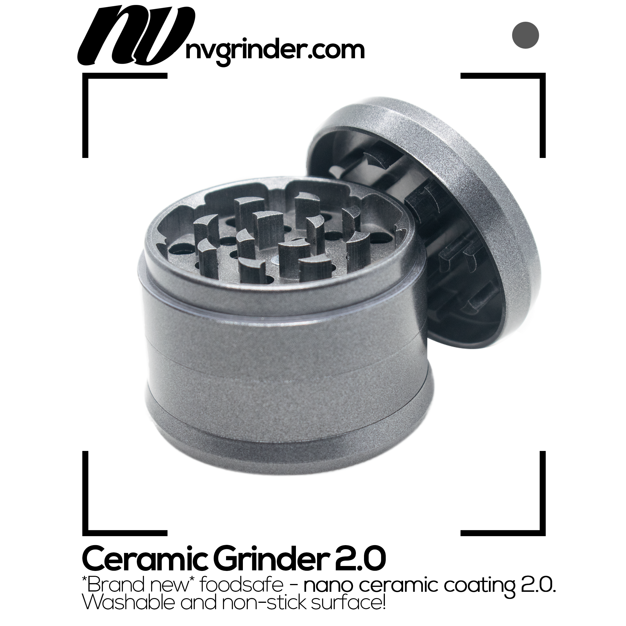 Keramik Grinder 2.0 - 4-teilig - Antihaftbeschichtung - Ø65mm