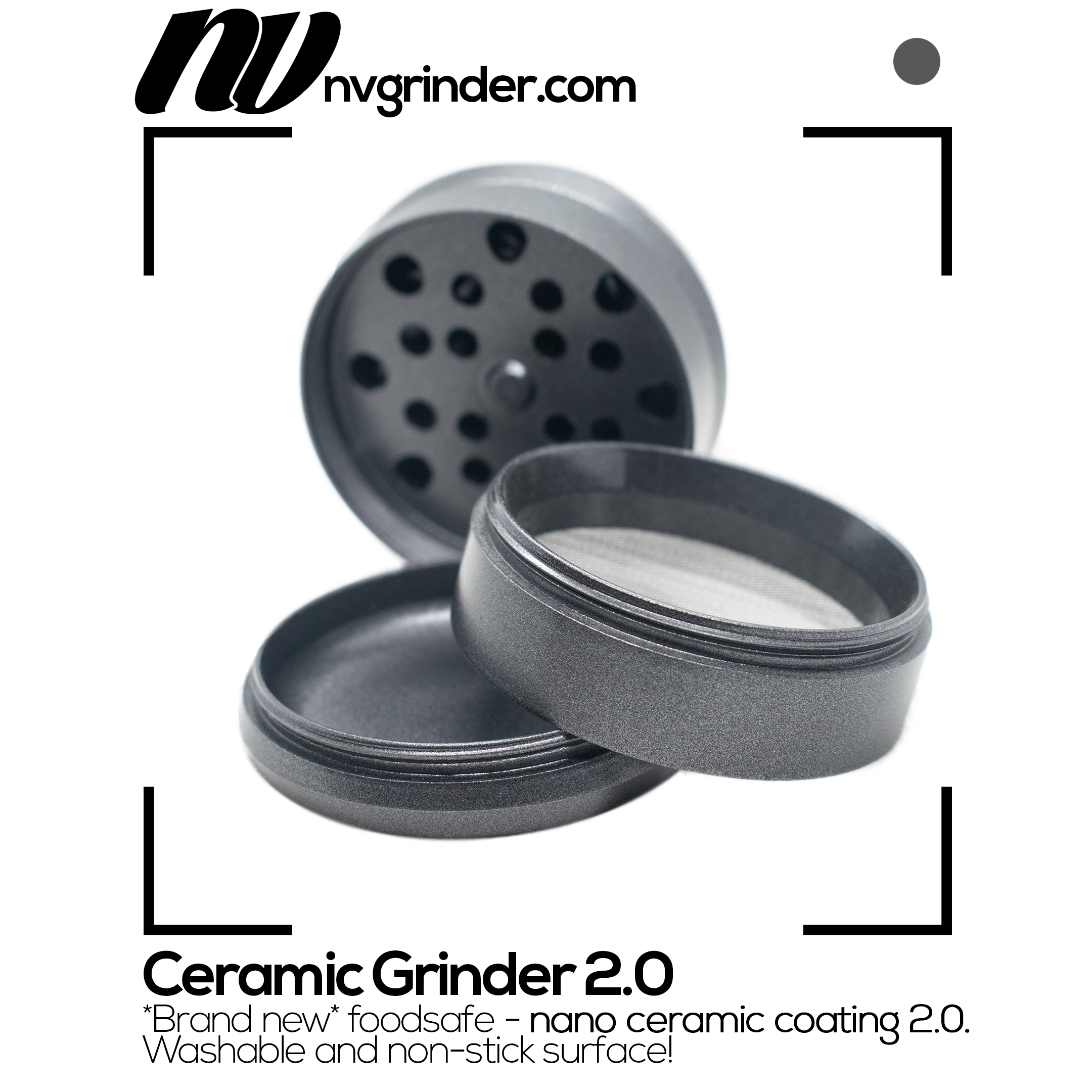 Keramik Grinder 2.0 - 4-teilig - Antihaftbeschichtung - Ø65mm