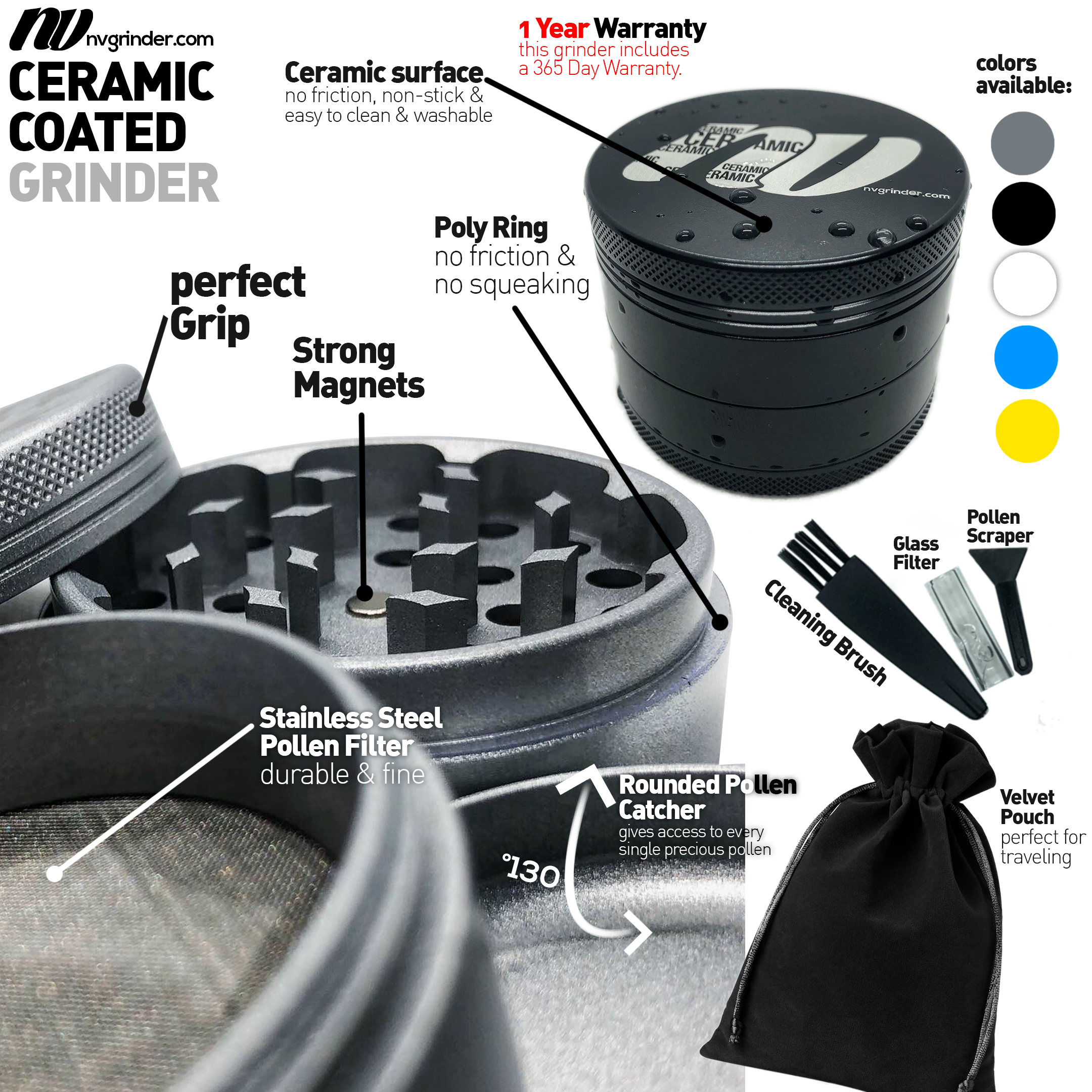 Keramik Grinder - 4-teilig - Ø63mm